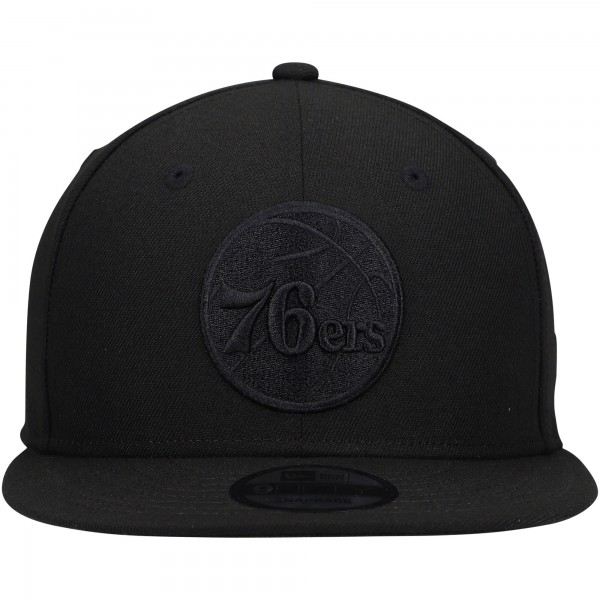 Бейсболка Philadelphia 76ers New Era Black On Black 9FIFTY