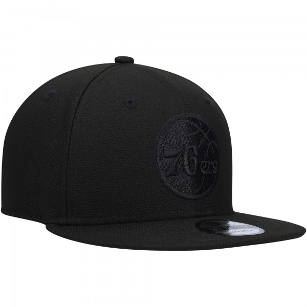 Бейсболка Philadelphia 76ers New Era Black On Black 9FIFTY