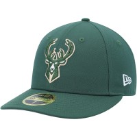 Бейсболка Milwaukee Bucks New Era Hunter Green Team Low Profile 59FIFTY