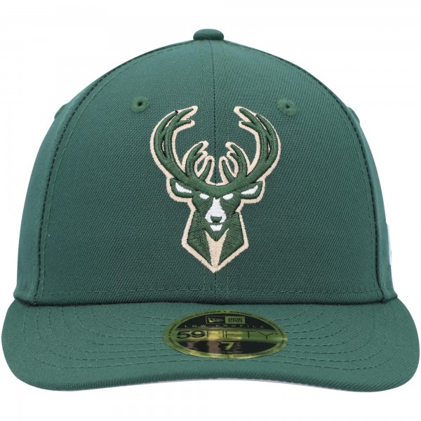 Бейсболка Milwaukee Bucks New Era Hunter Green Team Low Profile 59FIFTY