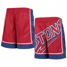 Шорты Detroit Pistons Youth Hardwood Classics Throwback Big Face Mesh - Red