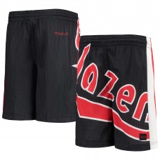 Детские шорты Portland Trail Blazers Hardwood Classics Throwback Big Face Mesh - Black