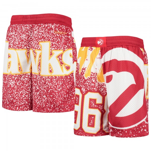 Детские шорты Atlanta Hawks Mitchell & Ness Hardwood Classics Jumbotron - Red - атрибутика NBA