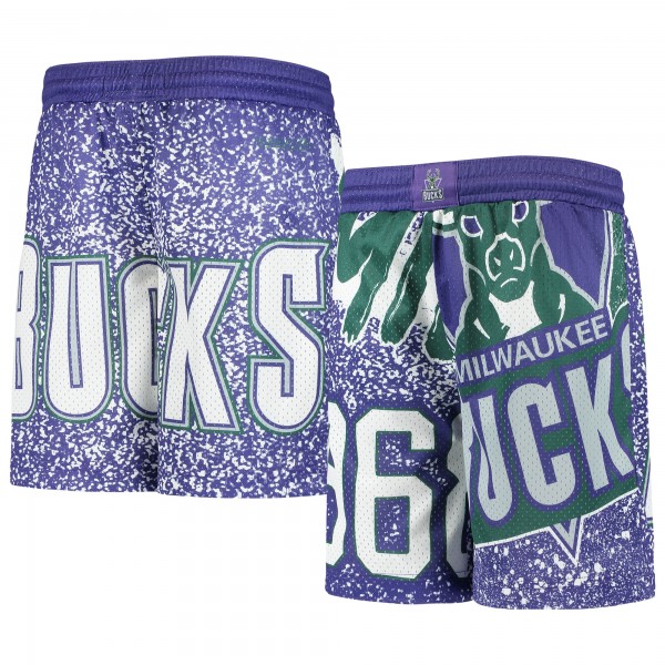 Детские шорты Milwaukee Bucks Mitchell & Ness Hardwood Classics Jumbotron - Purple - атрибутика NBA