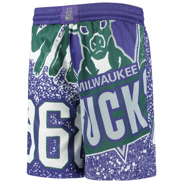 Детские шорты Milwaukee Bucks Mitchell & Ness Hardwood Classics Jumbotron - Purple - атрибутика NBA