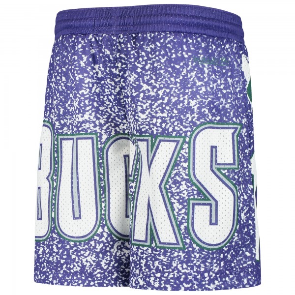 Детские шорты Milwaukee Bucks Mitchell & Ness Hardwood Classics Jumbotron - Purple - атрибутика NBA