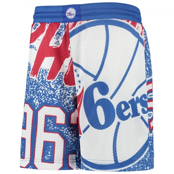 Детские шорты Philadelphia 76ers Mitchell & Ness Hardwood Classics Jumbotron - Royal - атрибутика NBA