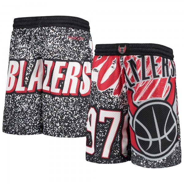 Детские шорты Portland Trail Blazers Mitchell & Ness Hardwood Classics Jumbotron - Black - атрибутика NBA