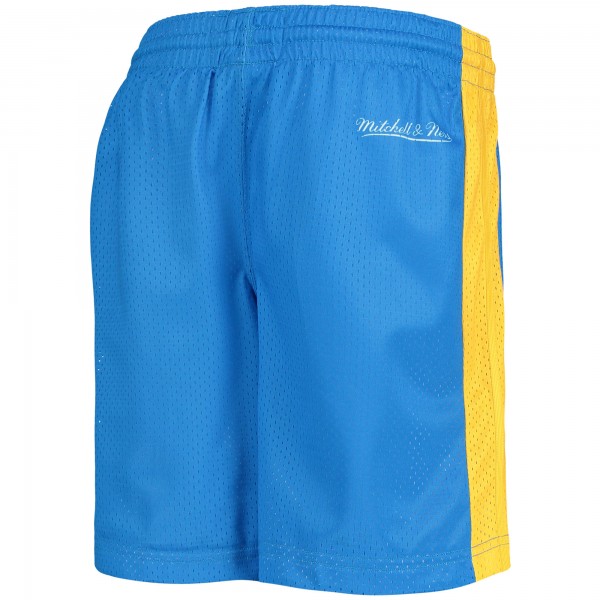 Детские шорты Denver Nuggets Mitchell & Ness Hardwood Classics Throwback Big Face Mesh - Blue - атрибутика NBA