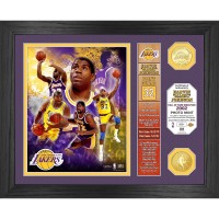 Los Angeles Lakers Magic Johnson Highland Mint 13 x 16 Hall of Fame Banner Bronze Coin Photo Mint