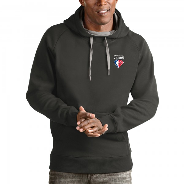 Толстовка Philadelphia 76ers Antigua NBA 75th Anniversary Victory - Charcoal