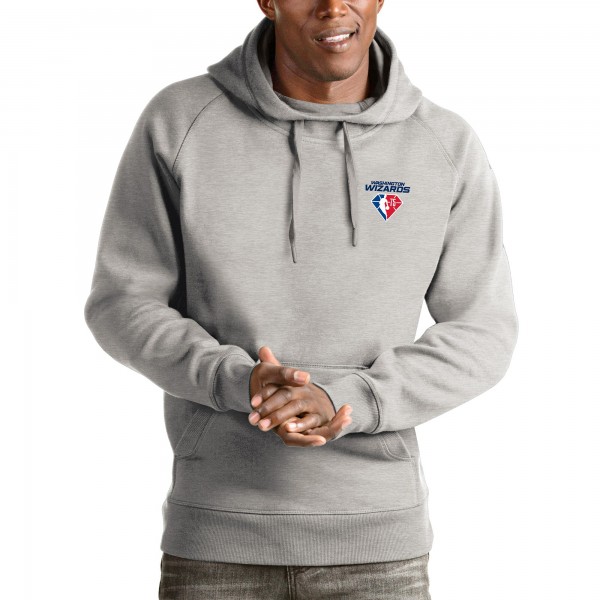 Толстовка с капюшоном Washington Wizards Antigua NBA 75th Anniversary Victory - Heathered Gray - фирменная одежда NBA
