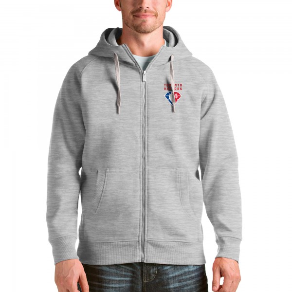 Толстовка на молнии Toronto Raptors Antigua NBA 75th Anniversary - Heathered Gray - фирменная одежда NBA