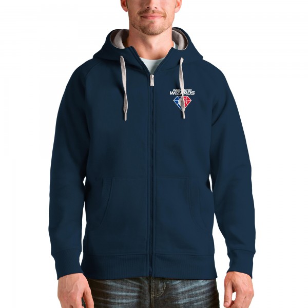 Толстовка на молнии Washington Wizards Antigua NBA 75th Anniversary - Navy - фирменная одежда NBA