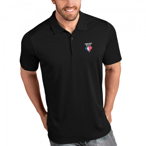 Поло Chicago Bulls Antigua Black NBA 75th Anniversary Tribute