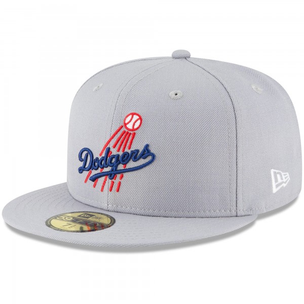 Бейсболка Los Angeles Dodgers New Era Cooperstown Collection Logo 59FIFTY - Gray