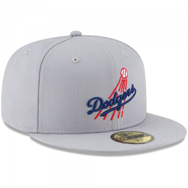 Бейсболка Los Angeles Dodgers New Era Cooperstown Collection Logo 59FIFTY - Gray