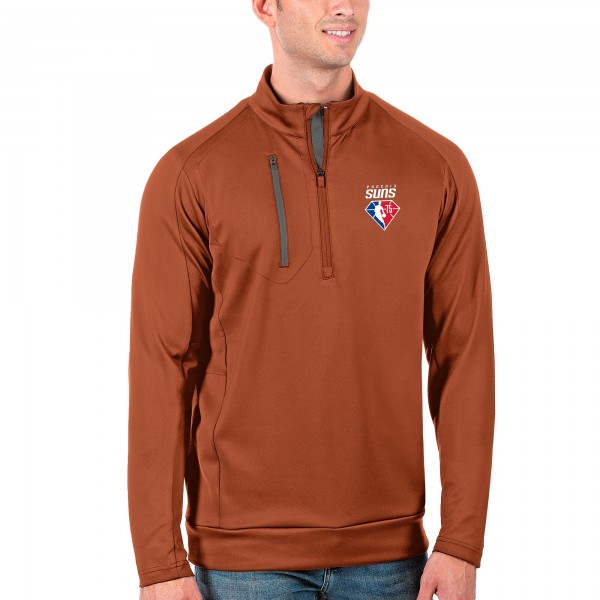 Толстовка на короткой молнии Phoenix Suns Antigua NBA 75th Anniversary Generation - Orange