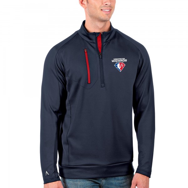 Толстовка на короткой молнии Washington Wizards Antigua NBA 75th Anniversary Generation - Navy