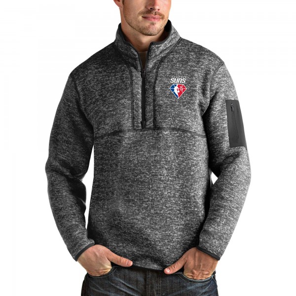 Толстовка на короткой молнии Phoenix Suns Antigua NBA 75th Anniversary Fortune - Heathered Charcoal