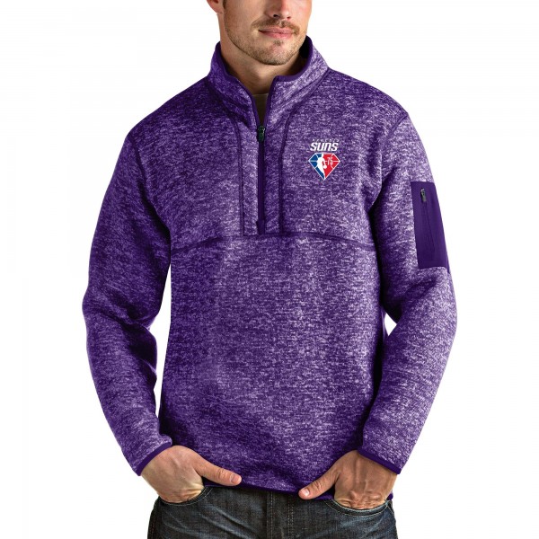Толстовка на короткой молнии Phoenix Suns Antigua NBA 75th Anniversary Fortune - Heathered Purple