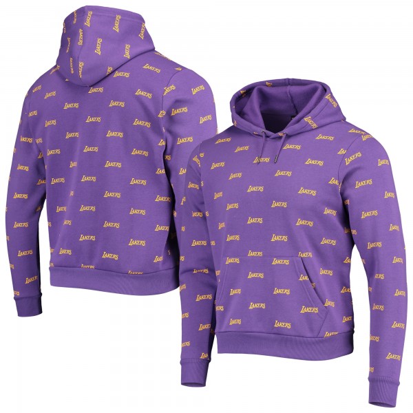 Толстовка с капюшоном Los Angeles Lakers The Wild Collective Unisex Allover Logo - Purple - фирменная одежда NBA