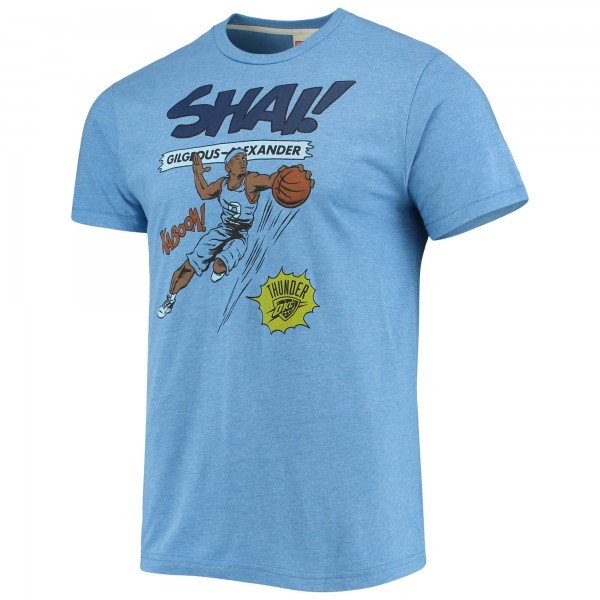 Футболка Oklahoma City Thunder Shai Gilgeous-Alexander Homage Light Blue Comic Book Player Tri-Blend