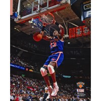 Fanatics Authentic Patrick Ewing New York Knicks Unsigned Blue Jersey Two Handed Slam Dunk vs. Philadelphia 76ers Photograph