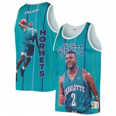 Майка Larry Johnson Charlotte Hornets Mitchell & Ness Hardwood Classics - Teal