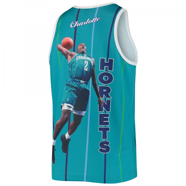 Майка Larry Johnson Charlotte Hornets Mitchell & Ness Hardwood Classics - Teal