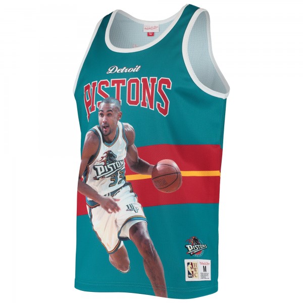 Майка Grant Hill Detroit Pistons Mitchell & Ness Hardwood Classics - Teal