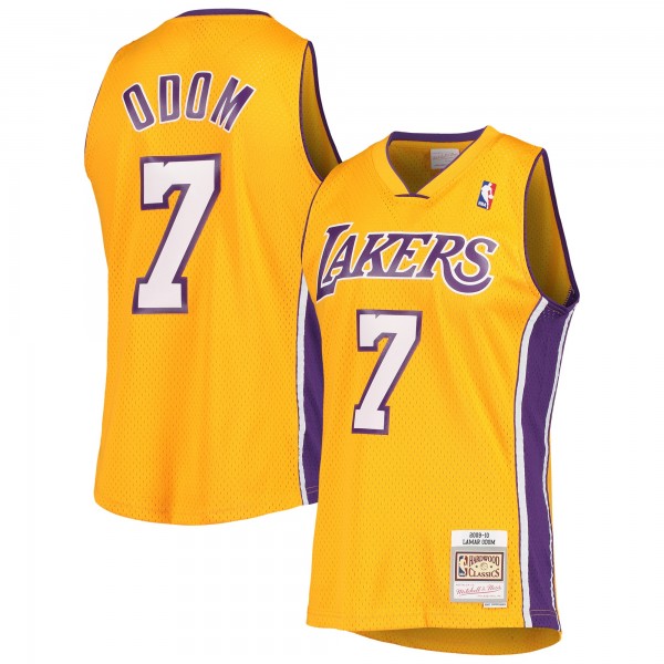 Игровая майка Lamar Odom Los Angeles Lakers Mitchell & Ness Hardwood Classics Swingman - Gold - оригинальная джерси НБА