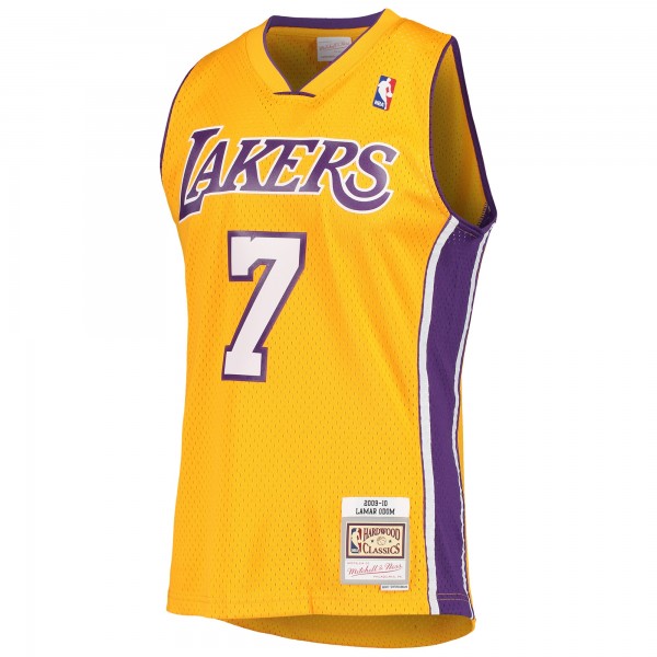 Игровая майка Lamar Odom Los Angeles Lakers Mitchell & Ness Hardwood Classics Swingman - Gold - оригинальная джерси НБА