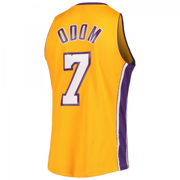 Игровая майка Lamar Odom Los Angeles Lakers Mitchell & Ness Hardwood Classics Swingman - Gold - оригинальная джерси НБА