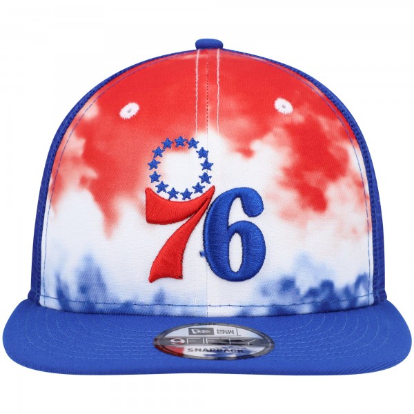 Бейсболка Philadelphia 76ers New Era Hazy Trucker 9FIFTY - Royal
