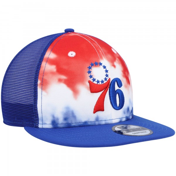 Бейсболка Philadelphia 76ers New Era Hazy Trucker 9FIFTY - Royal