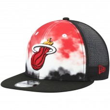 Miami Heat New Era Hazy Trucker 9FIFTY Snapback Hat - Black
