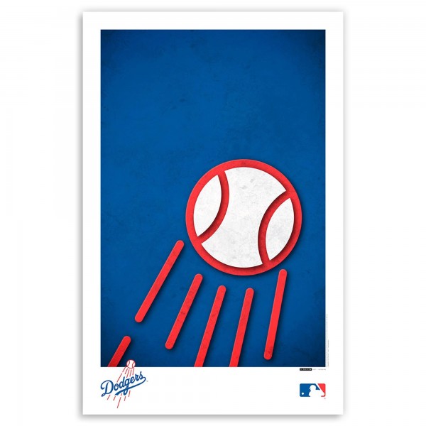 Los Angeles Dodgers 11 x 17 Minimalist Team Logo Art Poster