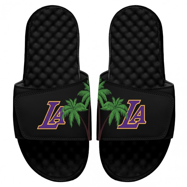Шлепки Los Angeles Lakers ISlide Local City Patch Design - Black