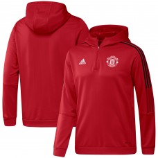 Толстовка на короткой молнии Manchester United adidas Track AEROREADY - Red