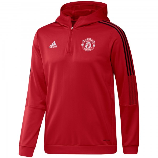 Толстовка на короткой молнии Manchester United adidas Track AEROREADY - Red