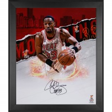 Alonzo Mourning Miami Heat Autographed Fanatics Authentic Framed 20 x 24 In Focus Photograph