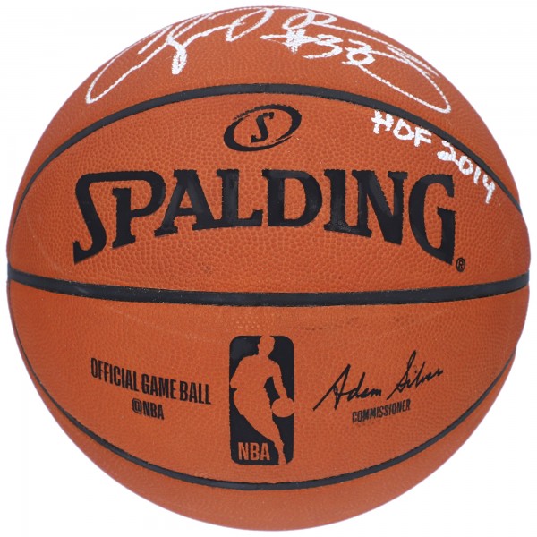 Мяч Autographed Miami Heat Alonzo Mourning Authentic Spalding Official Game with HOF 2014 Inscription