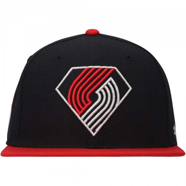 Бейсболка Portland Trail Blazers 75th Anniversary Carat Captain - Black/Red - официальный мерч NBA