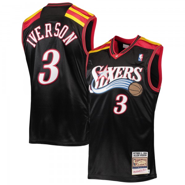 Игровая майка Allen Iverson Philadelphia 76ers Mitchell & Ness Hardwood Classics Authentic 2006 - Black - оригинальная джерси НБА