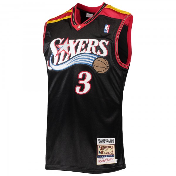 Игровая майка Allen Iverson Philadelphia 76ers Mitchell & Ness Hardwood Classics Authentic 2006 - Black - оригинальная джерси НБА