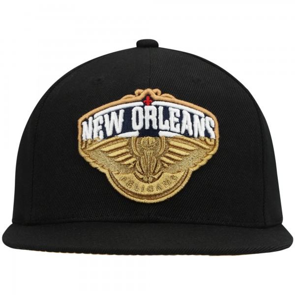 Бейсболка New Orleans Pelicans Mitchell & Ness Gold Dip Down - Black - официальный мерч NBA