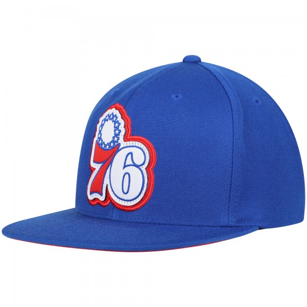 Бейсболка Philadelphia 76ers Mitchell & Ness Hardwood Classics Pop - Royal - официальный мерч NBA