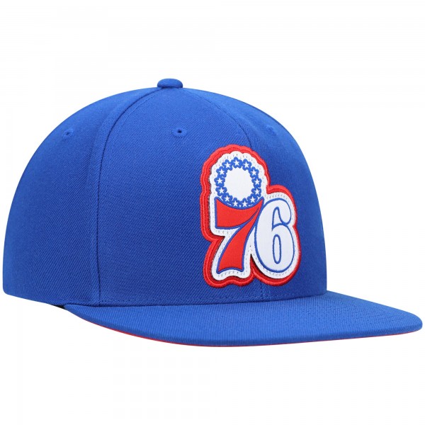 Бейсболка Philadelphia 76ers Mitchell & Ness Hardwood Classics Pop - Royal - официальный мерч NBA