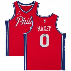 Autographed Philadelphia 76ers Tyrese Maxey Fanatics Authentic Jordan Brand 2020-21 Red Statement Jersey